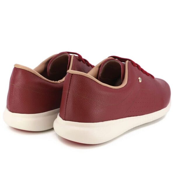 Tênis Casual Vermelho Couro Detalhe Laser - Imagem 5