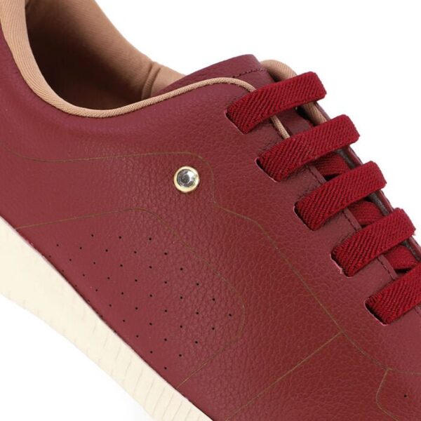 Tênis Casual Vermelho Couro Detalhe Laser - Imagem 7