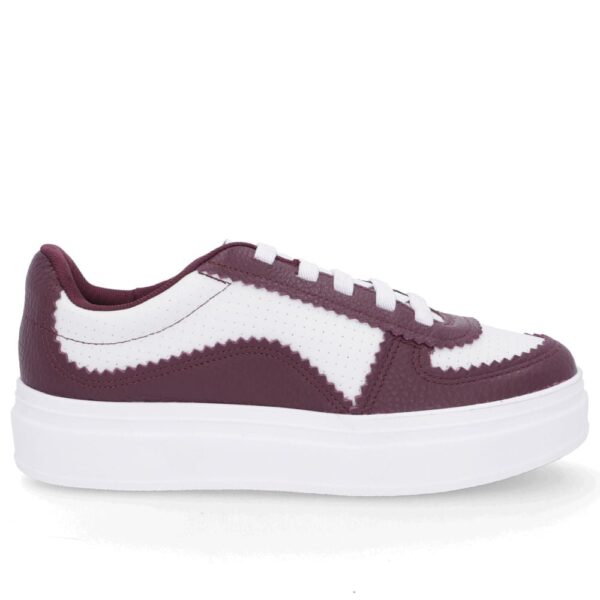 Tênis Roxo Couro Salto Plataforma - Imagem 2