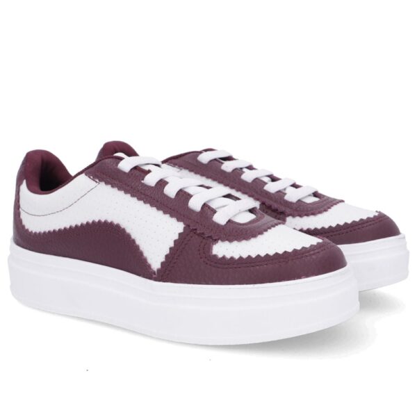 Tênis Roxo Couro Salto Plataforma - Imagem 4