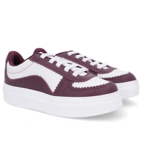 Tênis Roxo Couro Salto Plataforma - Imagem 3