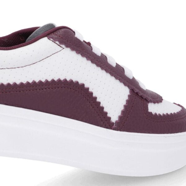 Tênis Roxo Couro Salto Plataforma - Imagem 9