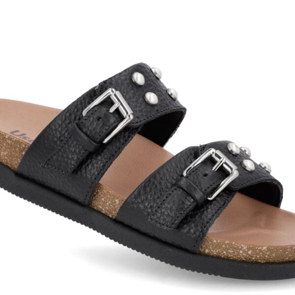 Slide Birken Preto Couro Enfeite - Imagem 8