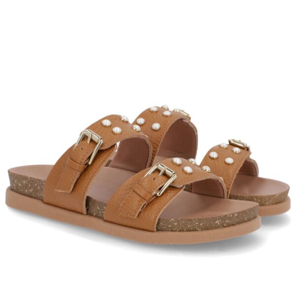 Slide Birken Marrom Couro Enfeite - Imagem 4