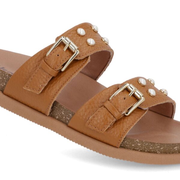 Slide Birken Marrom Couro Enfeite - Imagem 8