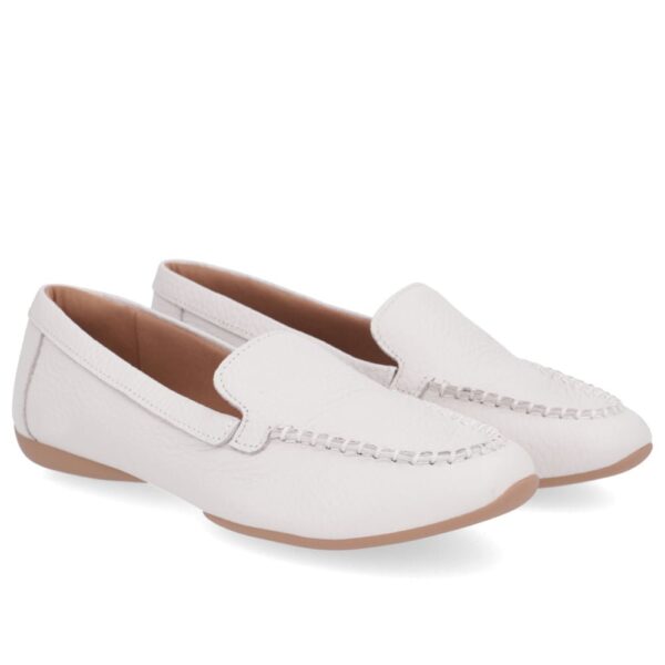 Mocassim Branco Off White Couro Básico - Imagem 4