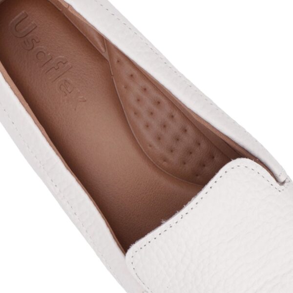 Mocassim Branco Off White Couro Básico - Imagem 8