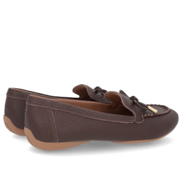 Mocassim Chocolate Couro Enfeite Laço - Imagem 5