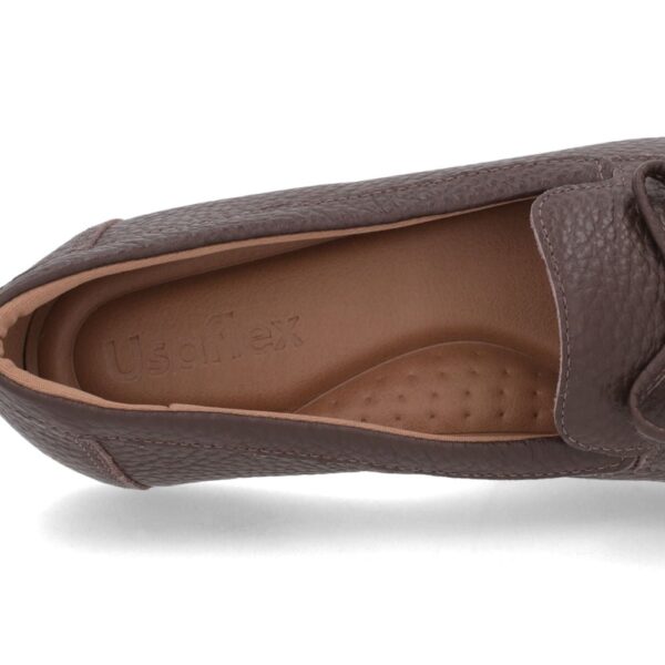 Mocassim Chocolate Couro Enfeite Laço - Imagem 8