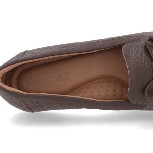 Mocassim Chocolate Couro Enfeite Laço - Imagem 7