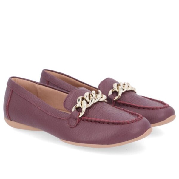 Mocassim Roxo Couro Enfeite Corrente - Imagem 3