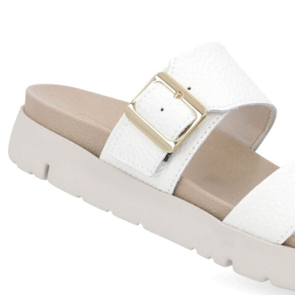 Slide Birken Branca Couro Fivela - Imagem 7