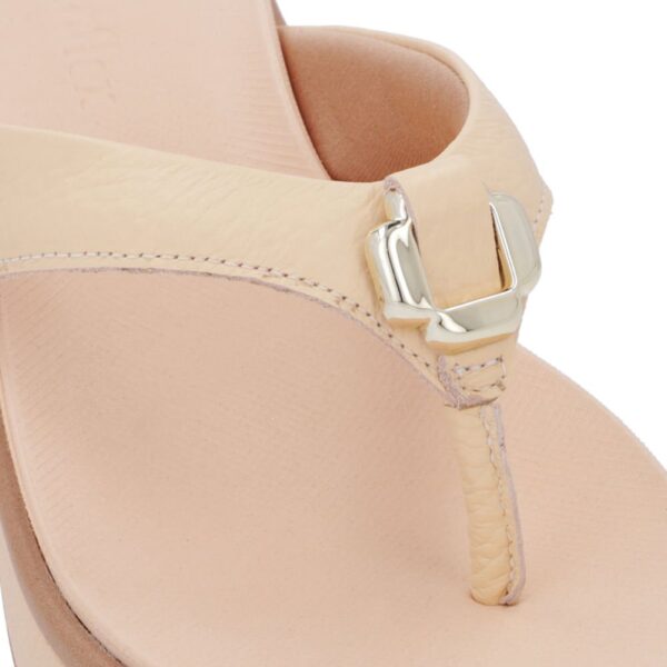 Chinelo Plataforma Couro Laranja Enfeite - Imagem 8