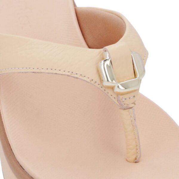 Chinelo Plataforma Couro Laranja Enfeite - Imagem 7