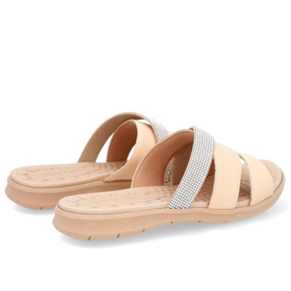 Slide Laranja Tiras Couro Strass - Imagem 6
