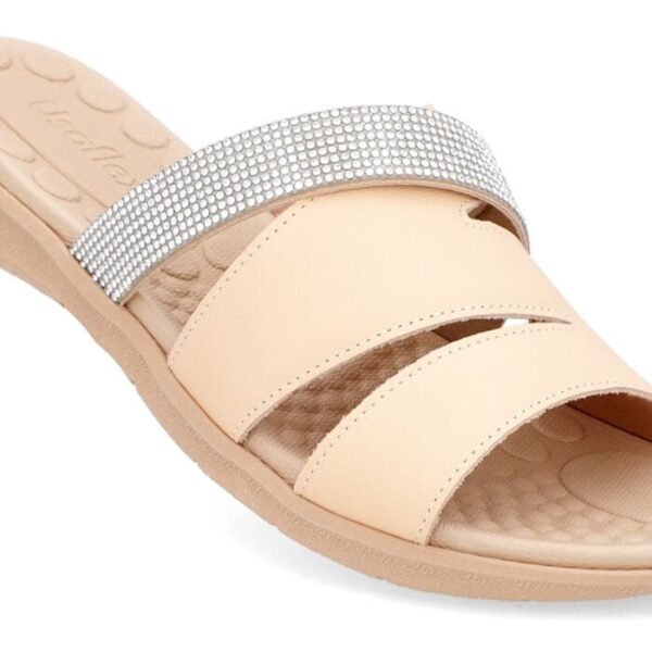 Slide Laranja Tiras Couro Strass - Imagem 7