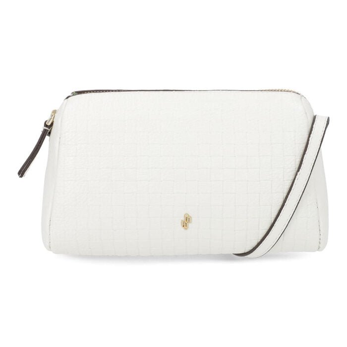 Bolsa Tiracolo Couro Branca Textura
