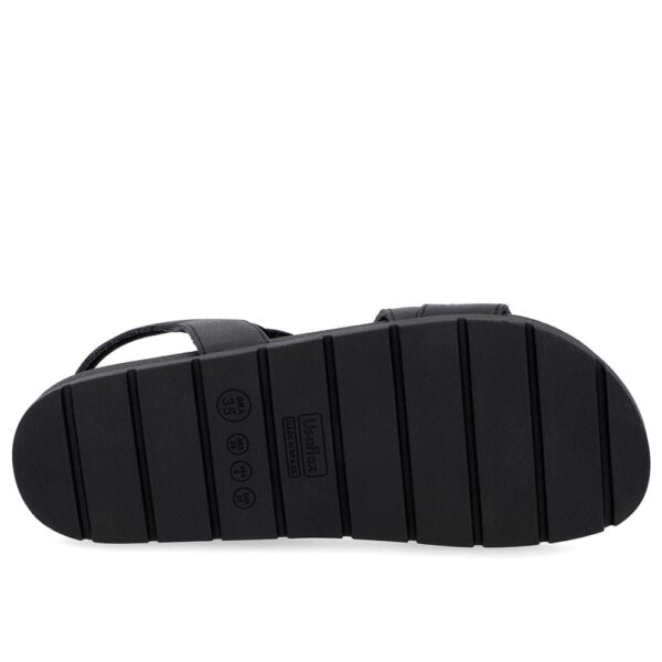 Slide Baixo Couro Preto Tiras - Imagem 4