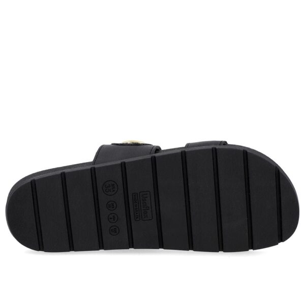 Slide Baixo Couro Preto Maxi Enfeite - Imagem 8