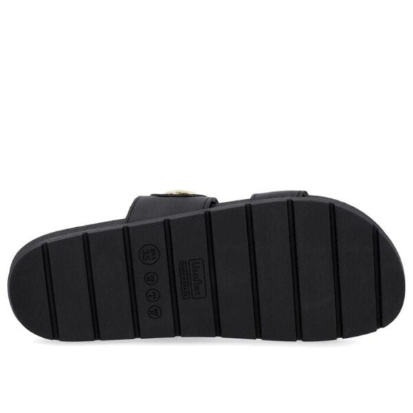 Slide Baixo Couro Preto Maxi Enfeite - Imagem 7