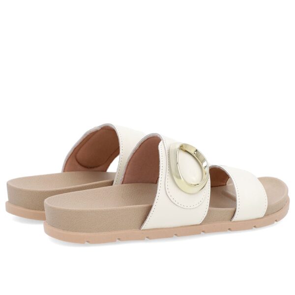 Slide Baixo Couro Branco Maxi Enfeite - Imagem 6