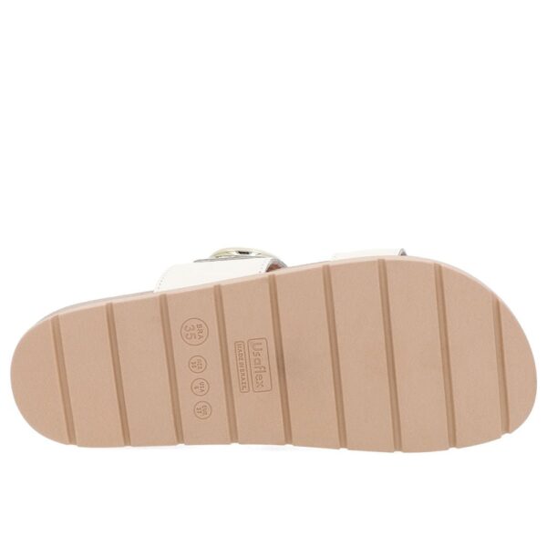 Slide Baixo Couro Branco Maxi Enfeite - Imagem 10
