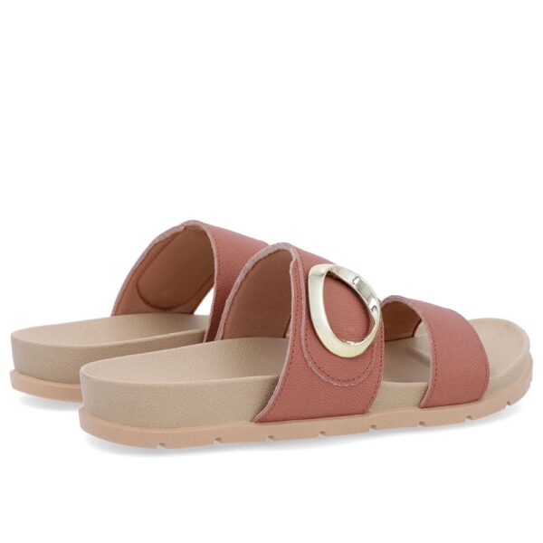 Slide Baixo Couro Rosa Maxi Enfeite - Imagem 6