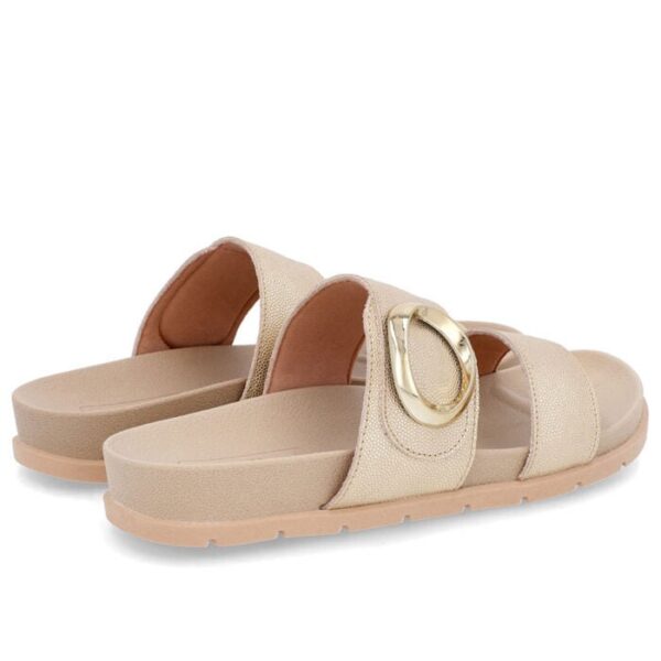 Slide Baixo Couro Dourado Maxi Enfeite - Imagem 5