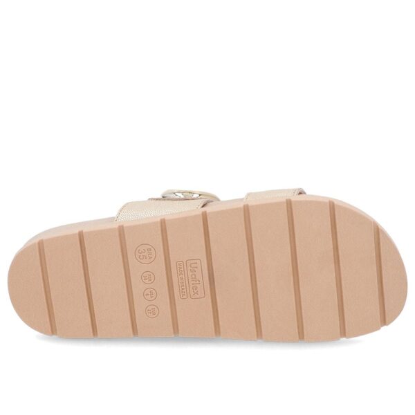 Slide Baixo Couro Dourado Maxi Enfeite - Imagem 10