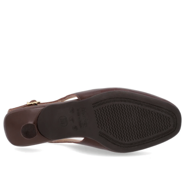 Slingback Marrom Tira Calcanhar Couro Bridão - Imagem 9