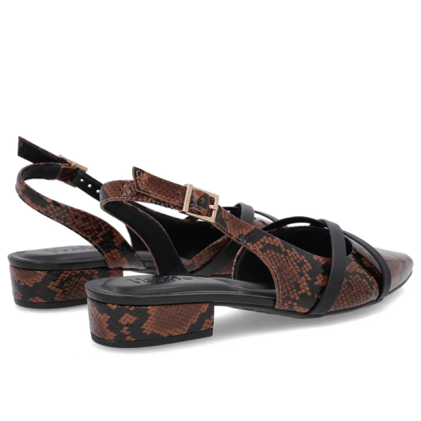 Slingback Animal Print Semi Aberto Couro Tiras - Imagem 6