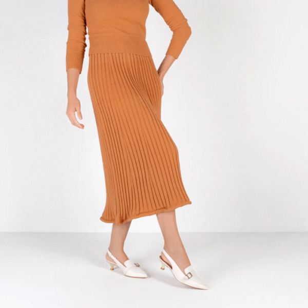 Slingback Branco Marfim Tira Calcanhar Couro - Imagem 7