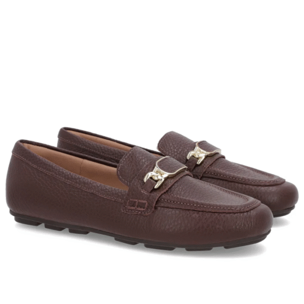 Loafer Marrom Couro Textura Bridão - Imagem 3