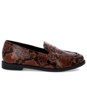 Mocassim Couro Cobra Animal Print Tira
