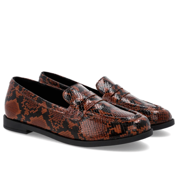Mocassim Couro Cobra Animal Print Tira - Imagem 7