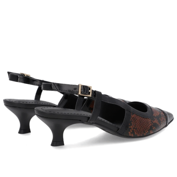 Slingback Animal Print Salto Kitten Couro - Imagem 3