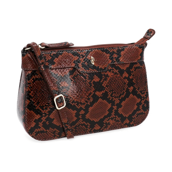 Bolsa Tiracolo Couro Animal Print Cobra - Imagem 4