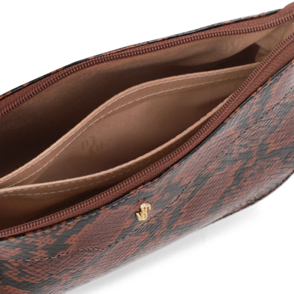 Bolsa Tiracolo Couro Animal Print Cobra - Imagem 7