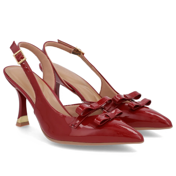 Slingback Vermelho Laço Verniz - Imagem 4