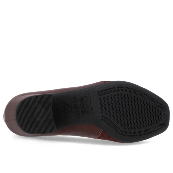 Scarpin Marrom Couro Detalhe Tecido - Imagem 10