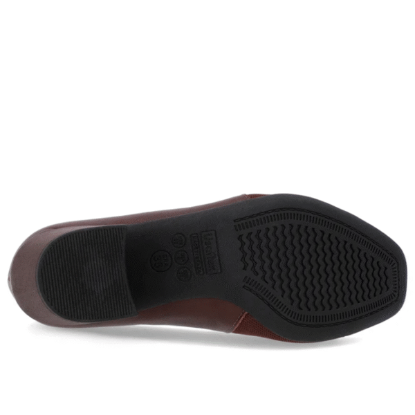 Scarpin Marrom Couro Detalhe Tecido - Imagem 9