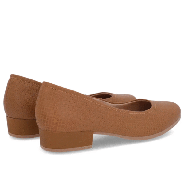 Scarpin Marrom Couro Bico Redondo - Imagem 5