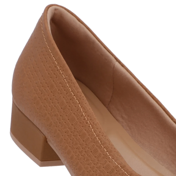 Scarpin Marrom Couro Bico Redondo - Imagem 8