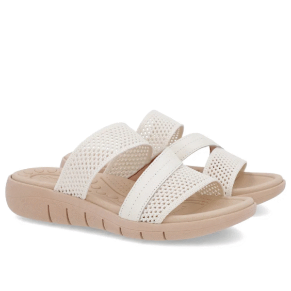 Tamanco Sem Salto Tricot Branco Marfim - Imagem 3