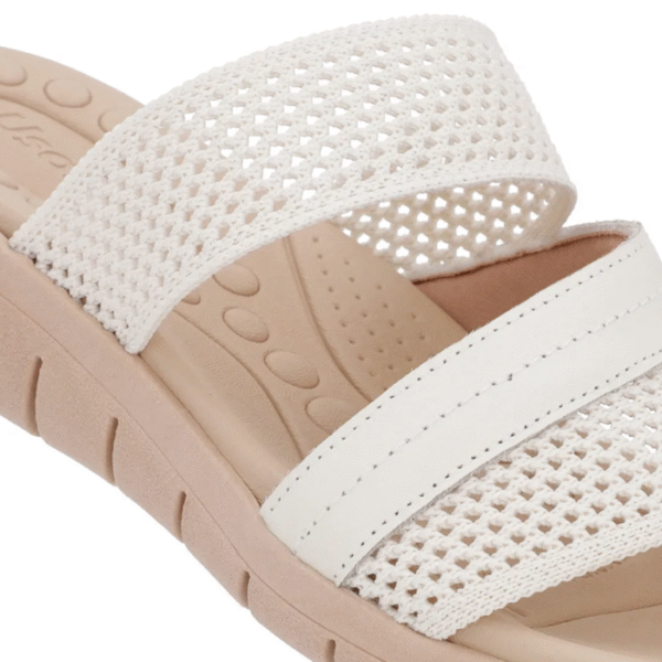 Tamanco Sem Salto Tricot Branco Marfim - Imagem 7
