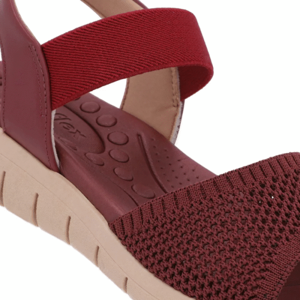 Sandália Tricot Vermelha Tira Elástico - Imagem 7