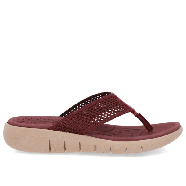 Chinelo Salto Rasteiro Tricot Vermelho - Imagem 2