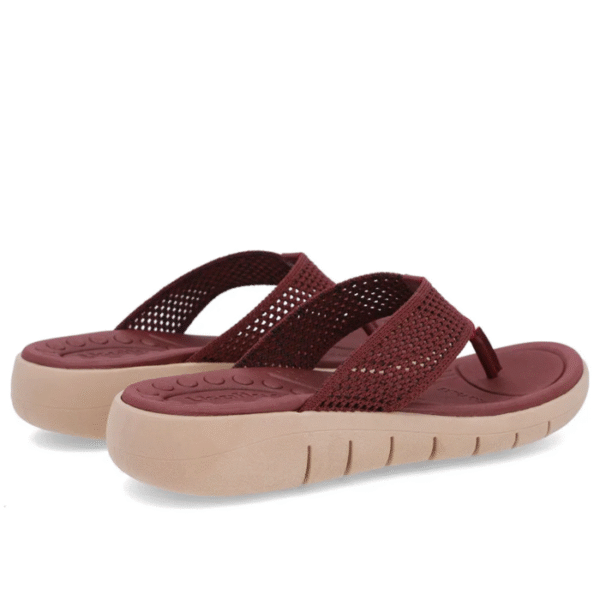 Chinelo Salto Rasteiro Tricot Vermelho - Imagem 5