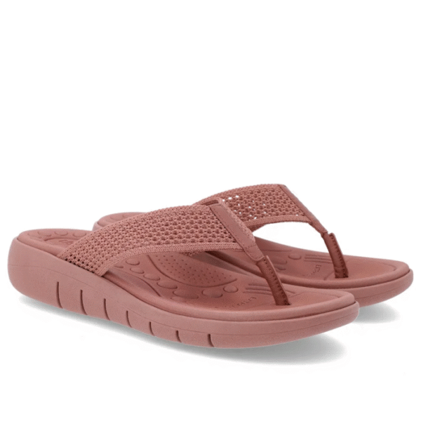 Chinelo Salto Rasteiro Tricot Rosa - Imagem 5