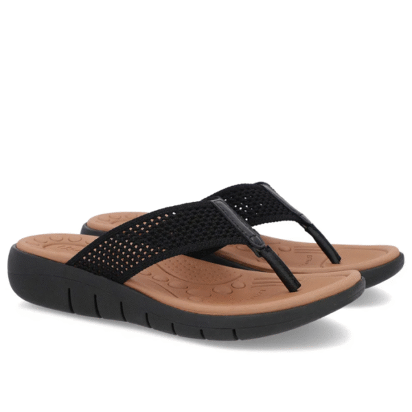 Chinelo Salto Rasteiro Tricot Preto - Imagem 3